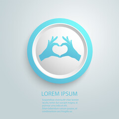 Two hands in the form of a heart icon love sign vector