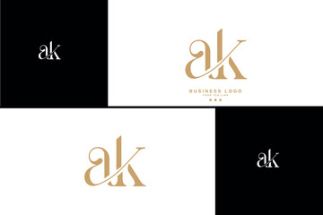 AK, KA, A, K, Abstract Letters Logo Monogram