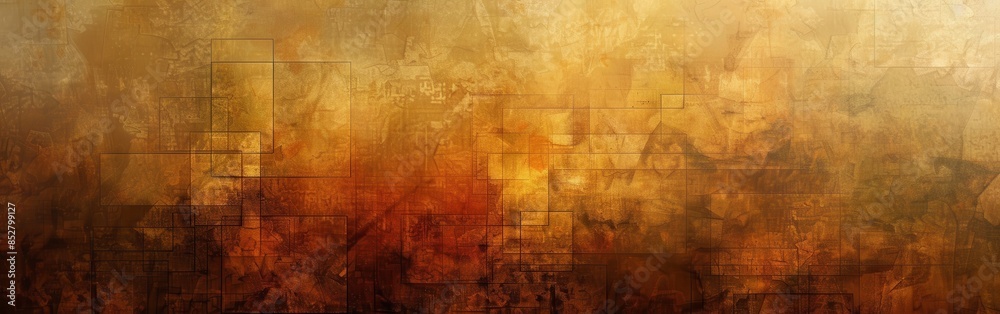 Poster a painting of a wall with a brownish color and a lot of texture. the painting has a lot of lines and