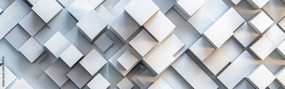 Leinwandbilder a white background with many white squares. the squares are arranged in a way that creates a sense o