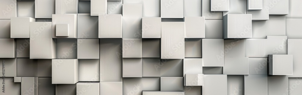 Leinwandbilder a white background with a lot of white squares. the squares are all different sizes and are arranged