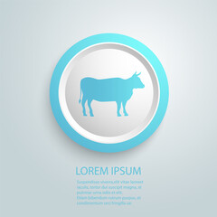 Cow icon in solid flat style vector