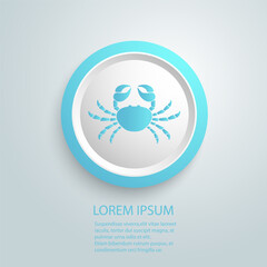 Crab icon vector illustration sign