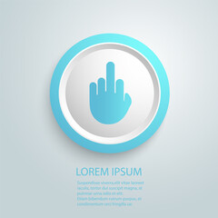 Fuck You Hand Gesture. Flat Vector Icon illustration. Simple black symbol on white background. Fuck You Hand Gesture sign design template