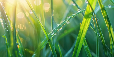 Fototapeta premium A delicate dew drop, nature's essence of purity, nourishes skin with hydrating grace, bestowing a radiant and luminous complexion.