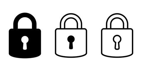 Padlock with keyhole icon, security icon.