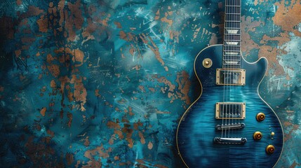 Electric guitar on grunge background with room for text