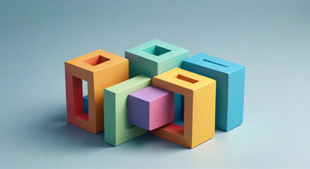 Fototapeta premium cubes isolated on white