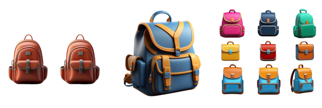 school backpack isolated on transparent background