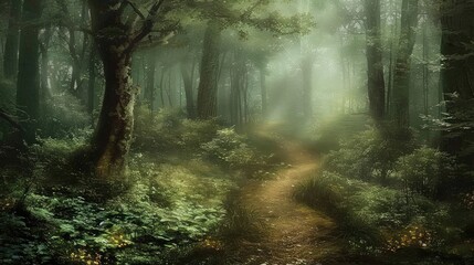 Fototapeta premium Forest Path as a Digital Photo Background