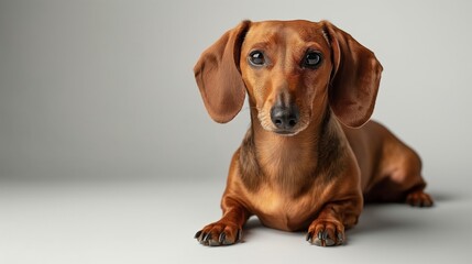 adorable brownie Dachshund relaxing 