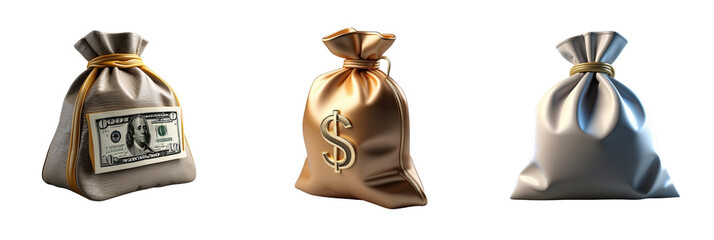 money bag isolated on transparent background