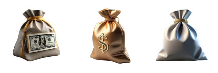 money bag isolated on transparent background