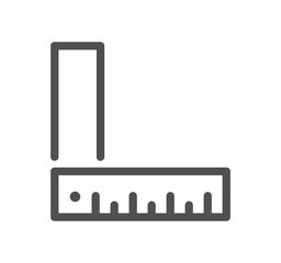 Measure related icon outline and linear vector.
