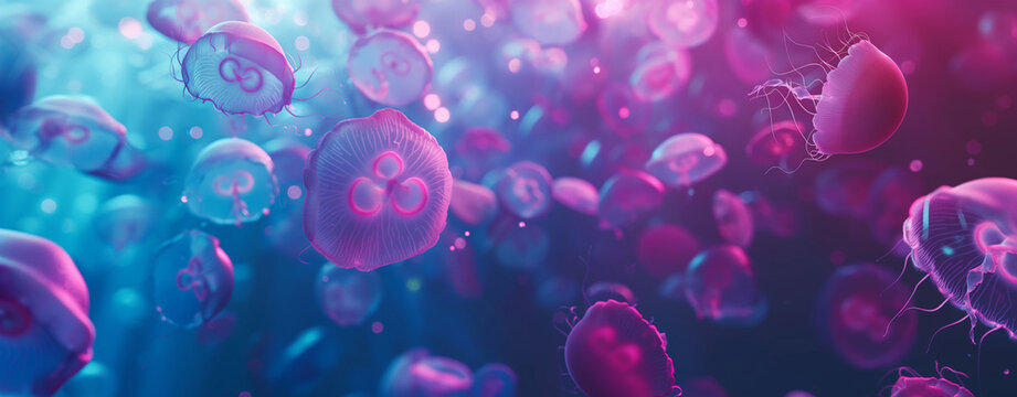 A a lot of jellyfish underwater, real photo, underwater photography, cinematic shot, beautiful light, hyper realistic