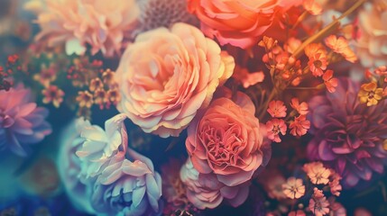 Lovely flowers crafted using colorful filters