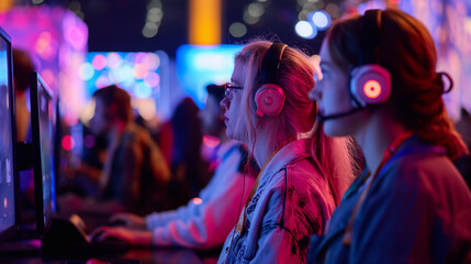 Fototapeta premium Witness the adoption of hybrid event platforms, combining virtual and physical components to host conferences and exhibitions, accommodating diverse attendance preferences.