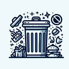 vector illustration of a trash can