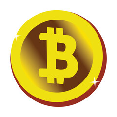 Bitcoin icon. Flat design vector bitcoin icons, signs of modern cryptocurrancy icon in flat style. Golden gray bitcoin illustration.
