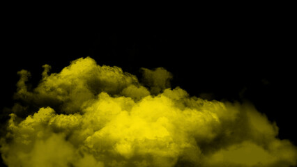 Cloud of yellow fog or smoke on a black background.