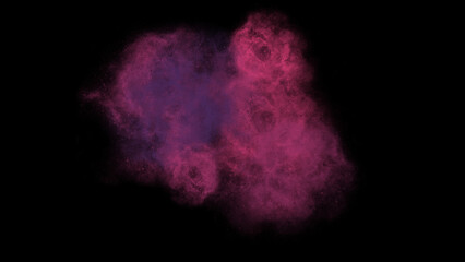 Cloud of pink fog or smoke on a black background.