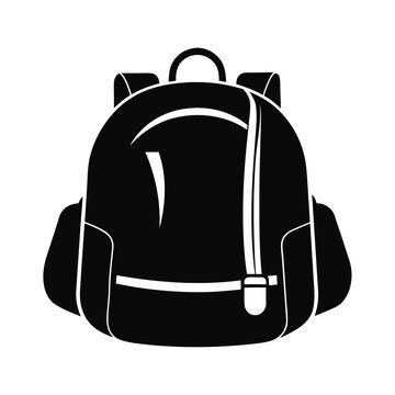 recommend clip art: black bag isolated on white background, black bag isolated on white, vector illustration, Bag pack of  line art silhouette with white background, 