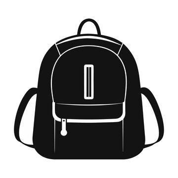 recommend clip art: black bag isolated on white background, black bag isolated on white, vector illustration, Bag pack of  line art silhouette with white background, 