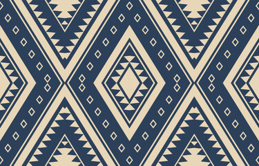 Geometric ethnic oriental ikat seamless pattern  color oriental. Aztec ornament print. Design for background ,curtain, carpet, wallpaper, clothing, wrapping, Batik, vector illustration.