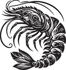 Shrimp fish silhouette