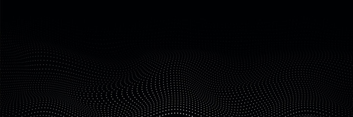 Abstract digital wave of particles. Futuristic point wave. Technology background vector. Vector illustration, modern.
