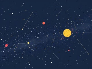 Indus flat design, side view constellation illustration animation vibrant.