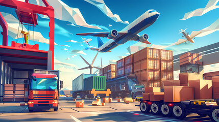 Third Party Logistics 3PL Transportation Export importing goods A service that combines warehousing and transportation. Delivery by air, road, sea
