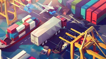 Third Party Logistics 3PL Transportation Export importing goods A service that combines warehousing and transportation. Delivery by air, road, sea