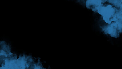 Black background with blue clouds.