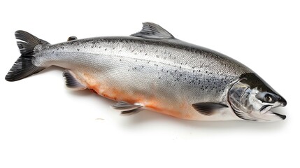 fresh salmon with white background.