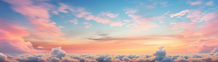 Obraz premium Dreamy pastel cloudscape with soft light.