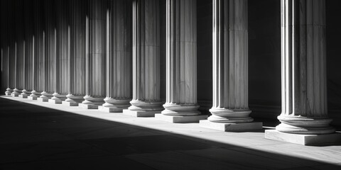 Fototapeta premium Sunlight Illuminating Stone Columns