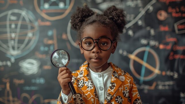 Little Scientist with Magnifying Glass.