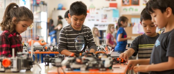 In a bustling classroom brimming with promise of learning, students gather around tables adorned