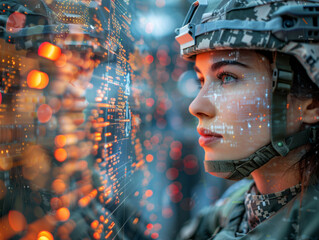 Concept Digital networking worldwide in science, medicine, military, industry, business and education. AI generates