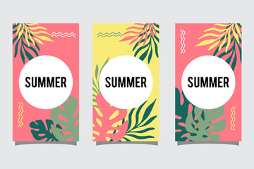 Summer abstract background with copy space for text for banner, greeting card, poster, advertising and social media stories design templates