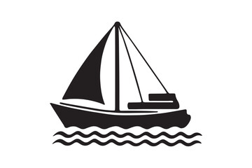 Boat Icon  silhouette vector isolated on a white background