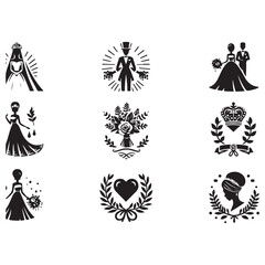 bride & groom, unique vector, with love sign, silhouette bride groom, unique design, background, EPS,