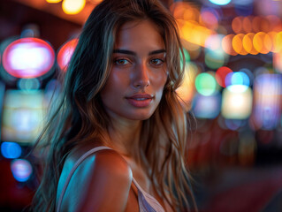 Beautiful woman at a casino