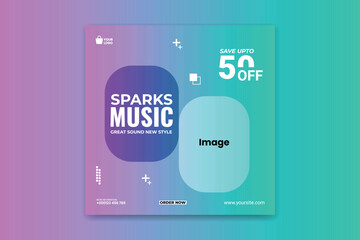 headphone social media design template