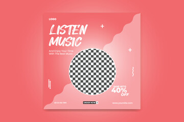 headphone social media design template