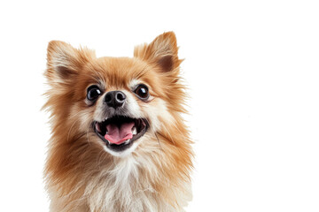 Obraz premium Portrait Head Of A Happy Pomeranian Dog With A Transparent Background, Puppy Pomeranian Dog Bread, PNG, Cut Out