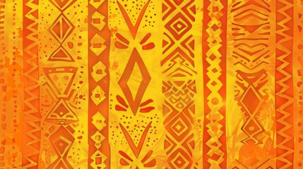 yellow orange tribal hawaiian cotton print background, 16:9