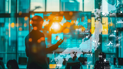 Innovative workspace with virtual data and collaborative business activities