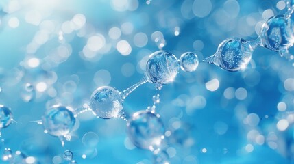 A closeup of water molecules